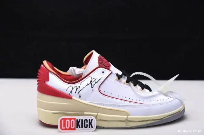 Rep Red White Jordan DJ4375-106 Retro 2 SP Low Off-White 0619